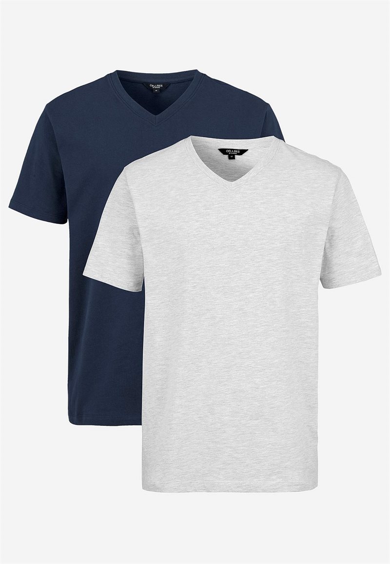 V-udskåret t-shirt 2-pack