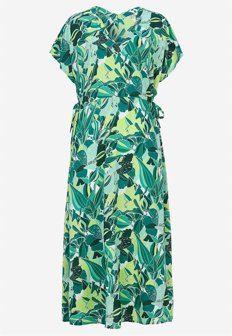 Kjole i viskose med et blomstermønster