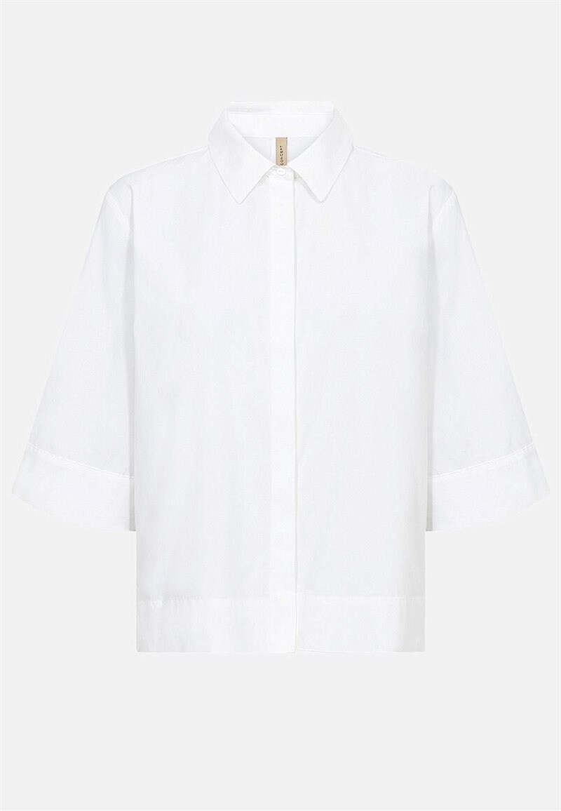 Stilren dameskjorte med skjulte knapper