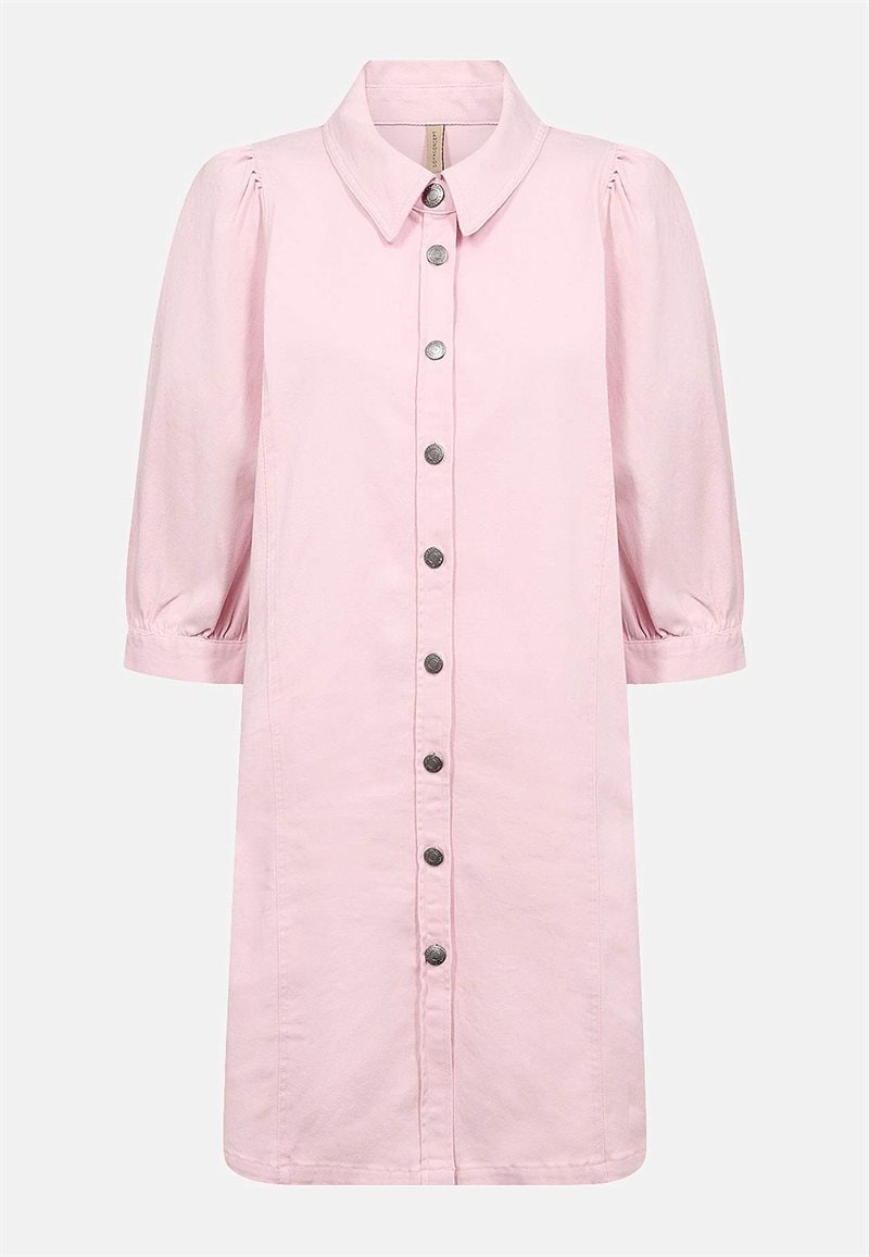 Elastisk cowboykjole i bomuldstwill