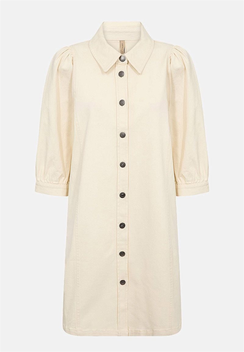 Elastisk cowboykjole i bomuldstwill