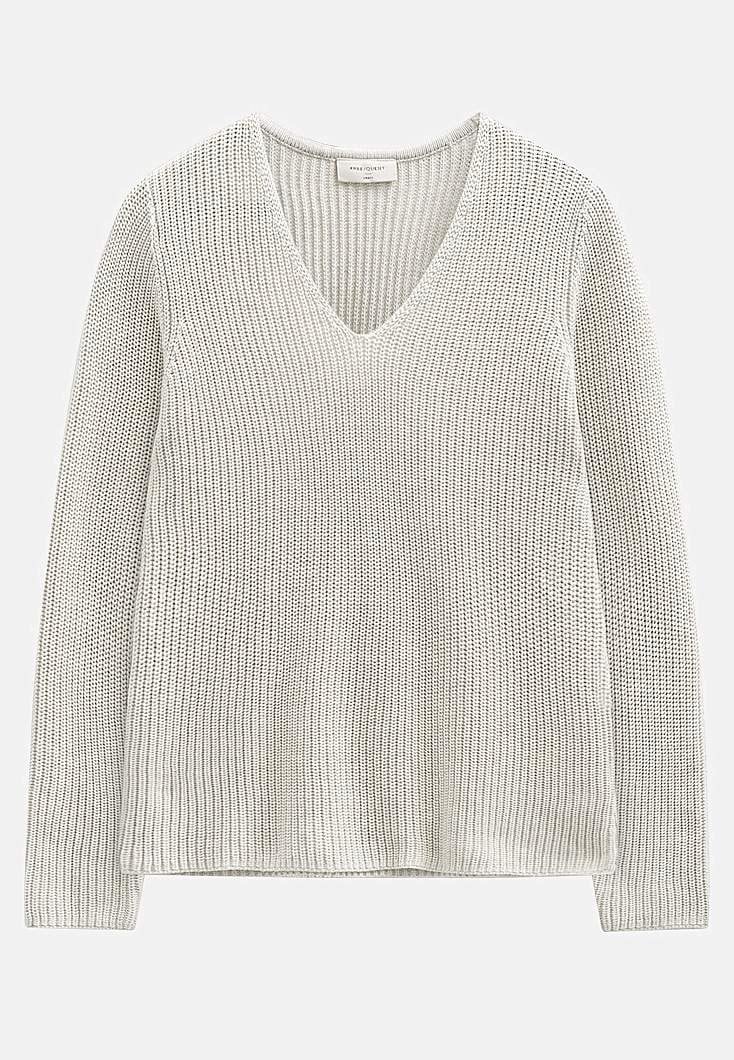 Ribstrikket bomuldstrøje