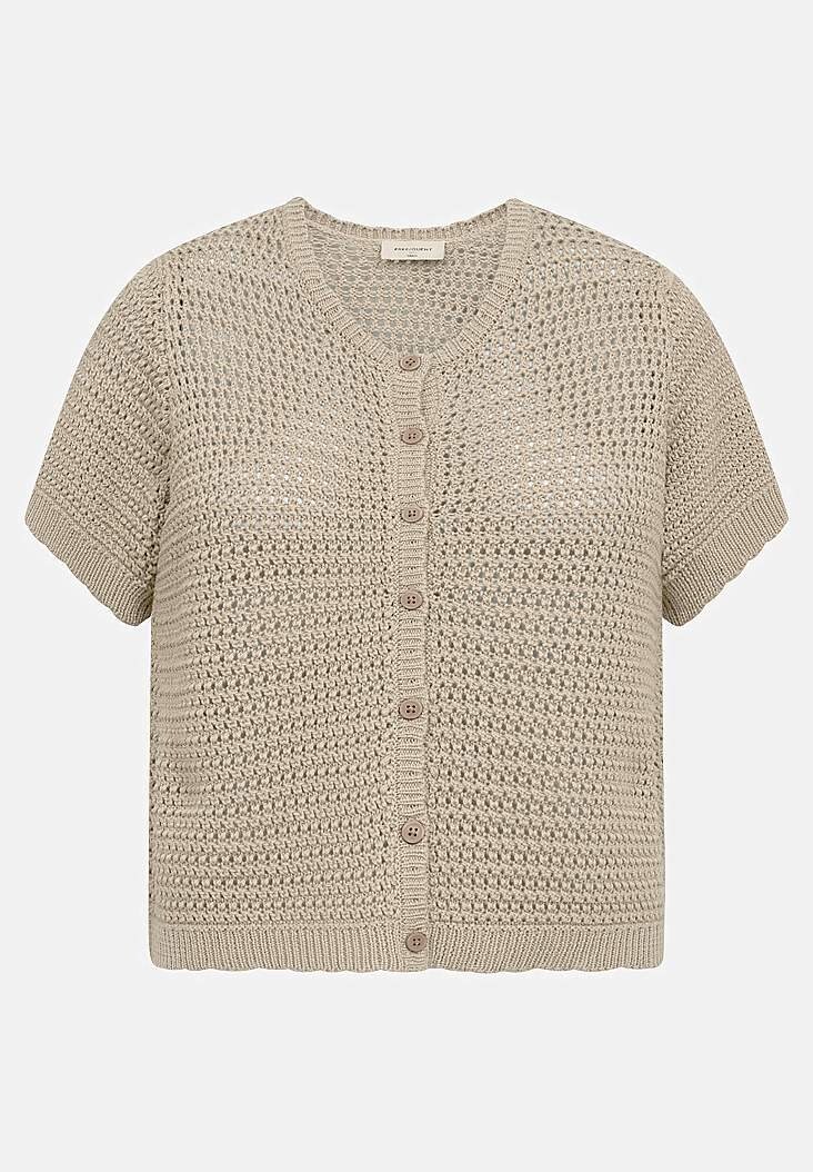 Kortærmet, strikket cardigan