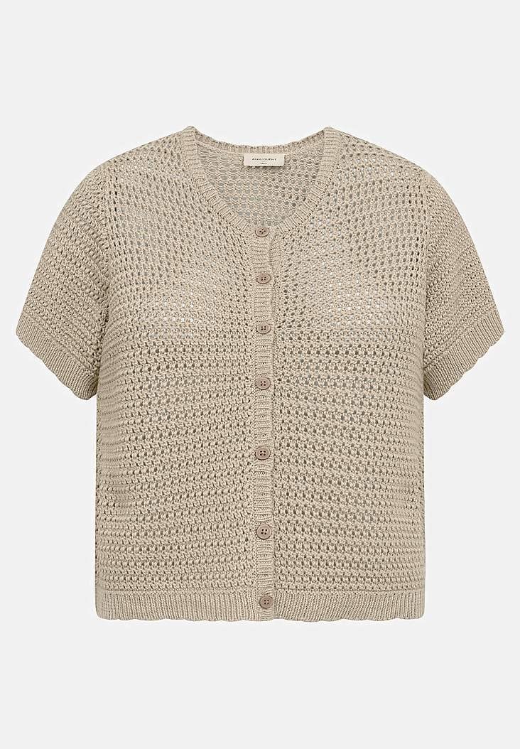 Kortærmet, strikket cardigan