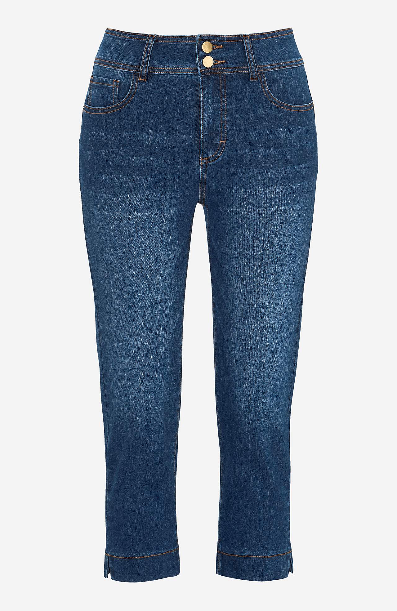 Elastiske crop jeans med shaping-effekt Judy