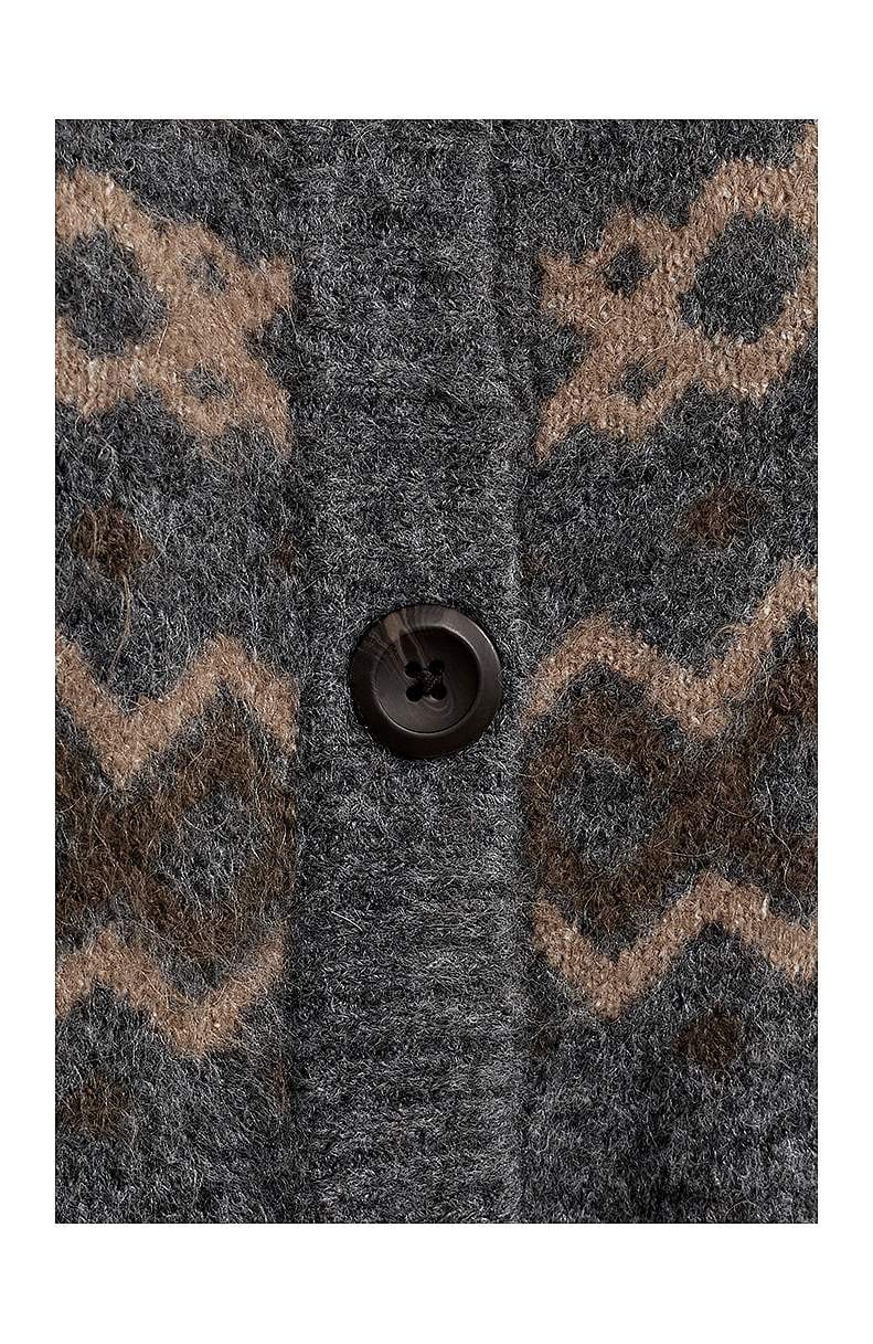 Cardigan med jacquard-strikket mønster