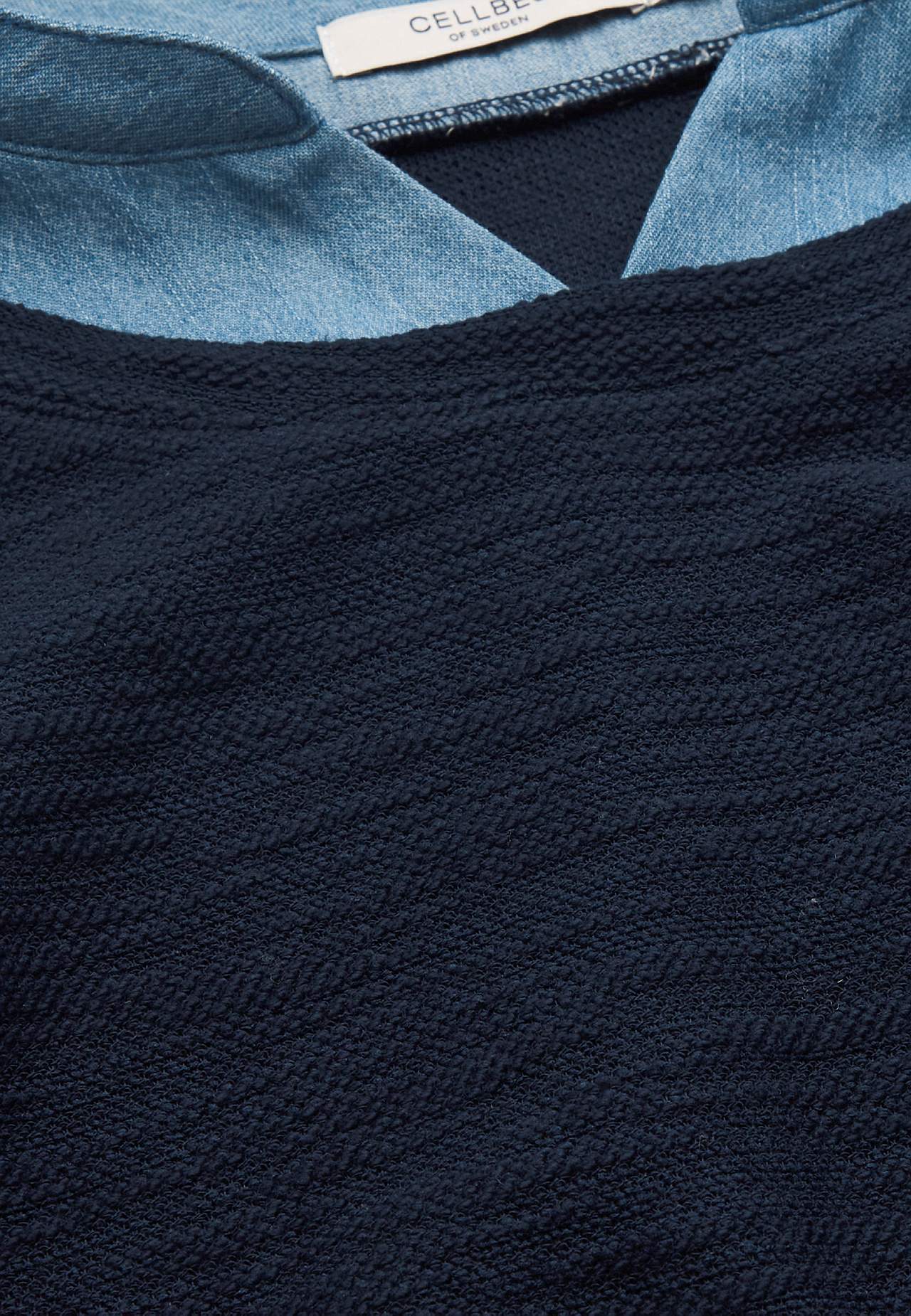 Jerseytunika med detaljer i denim