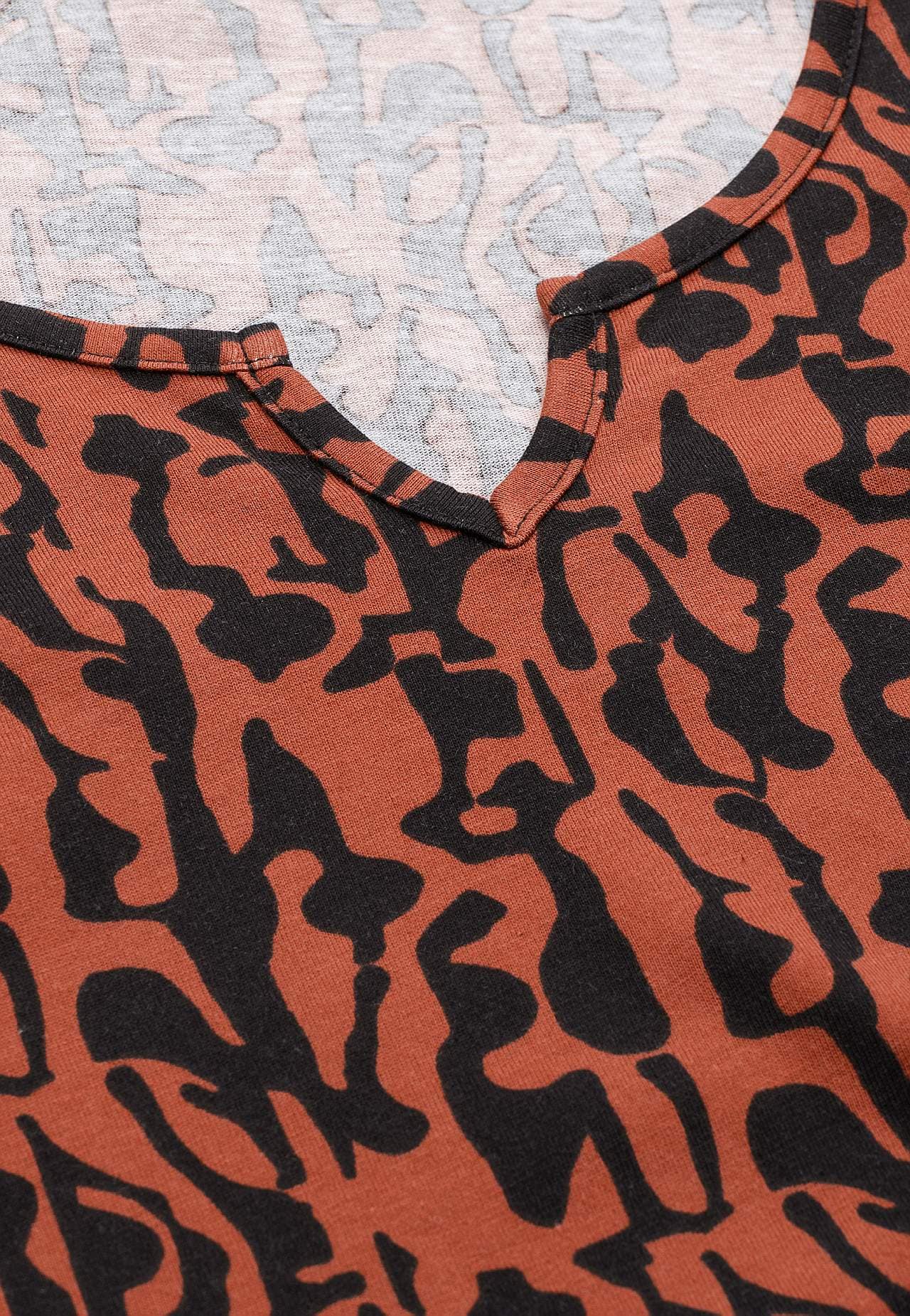 Jerseytop med 3/4 lange ærmer