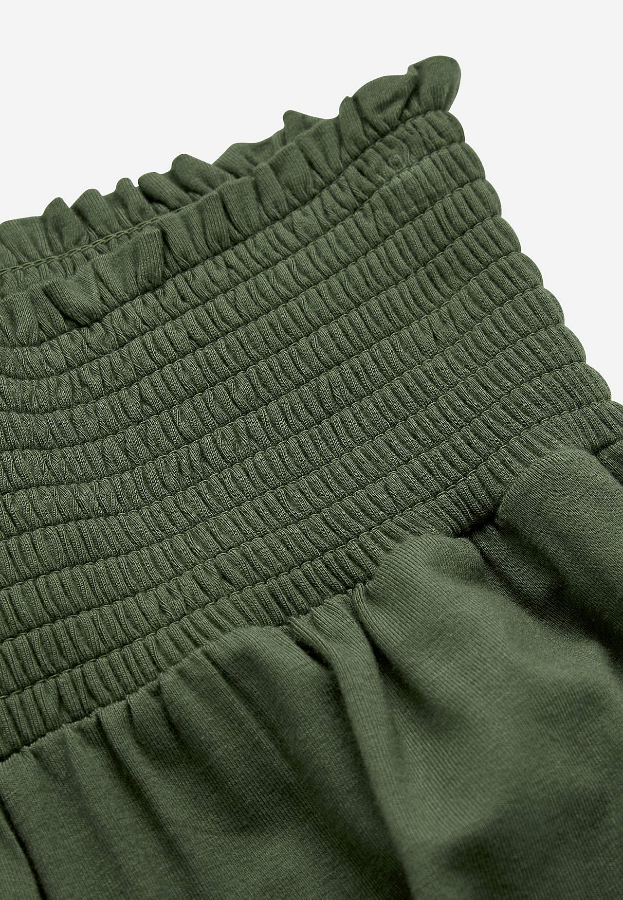 Bløde jerseybukser med smocket elastisk talje Liv