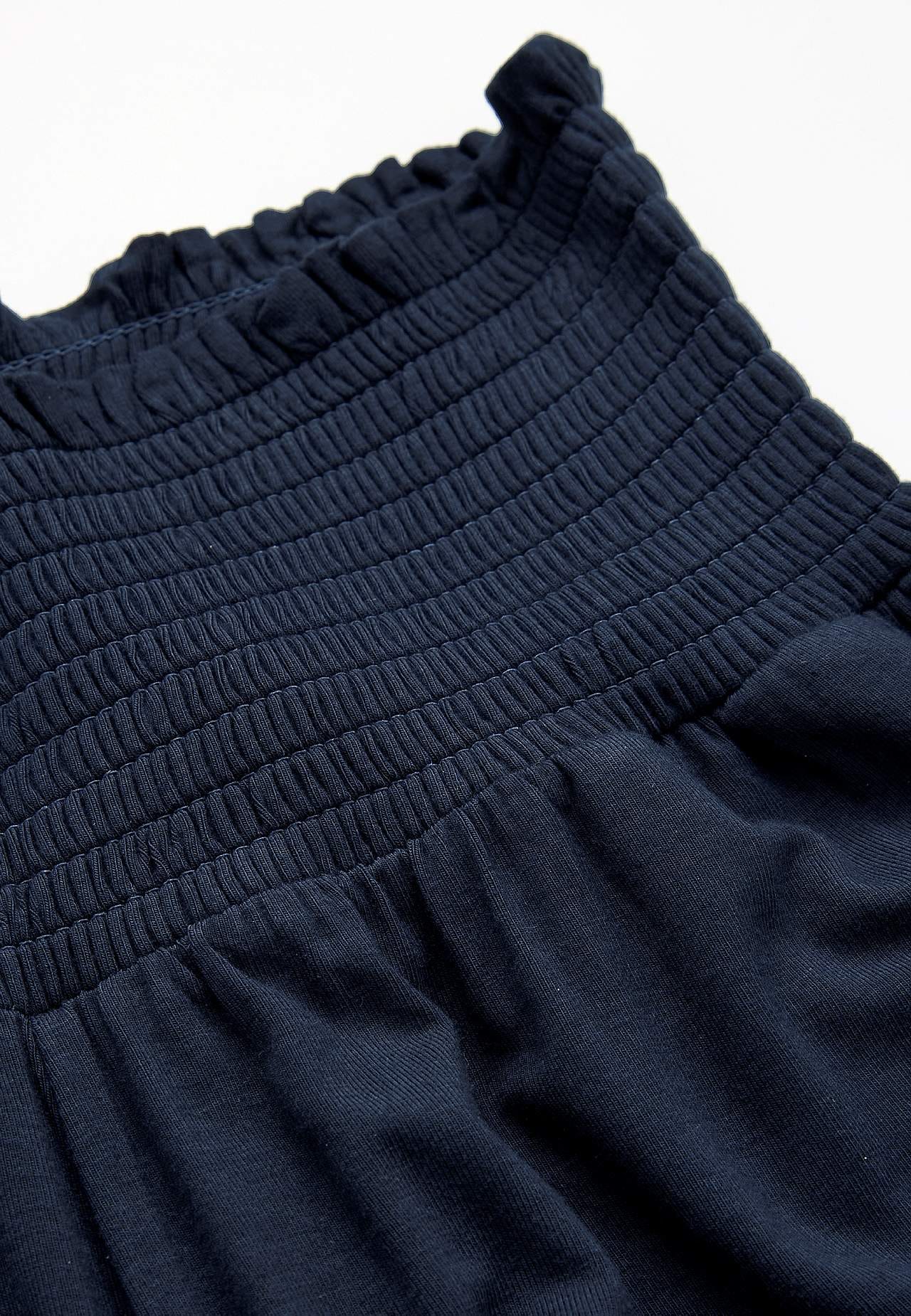 Bløde jerseybukser med smocket elastisk talje Liv