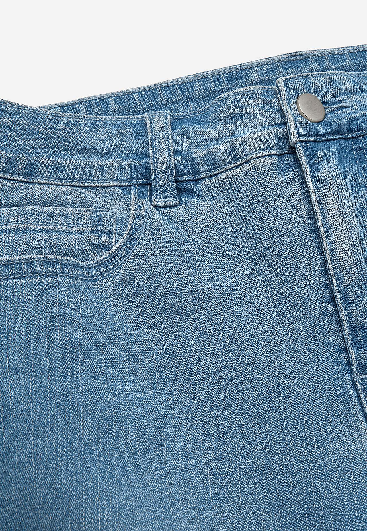 Crop jeans med design med fem lommer