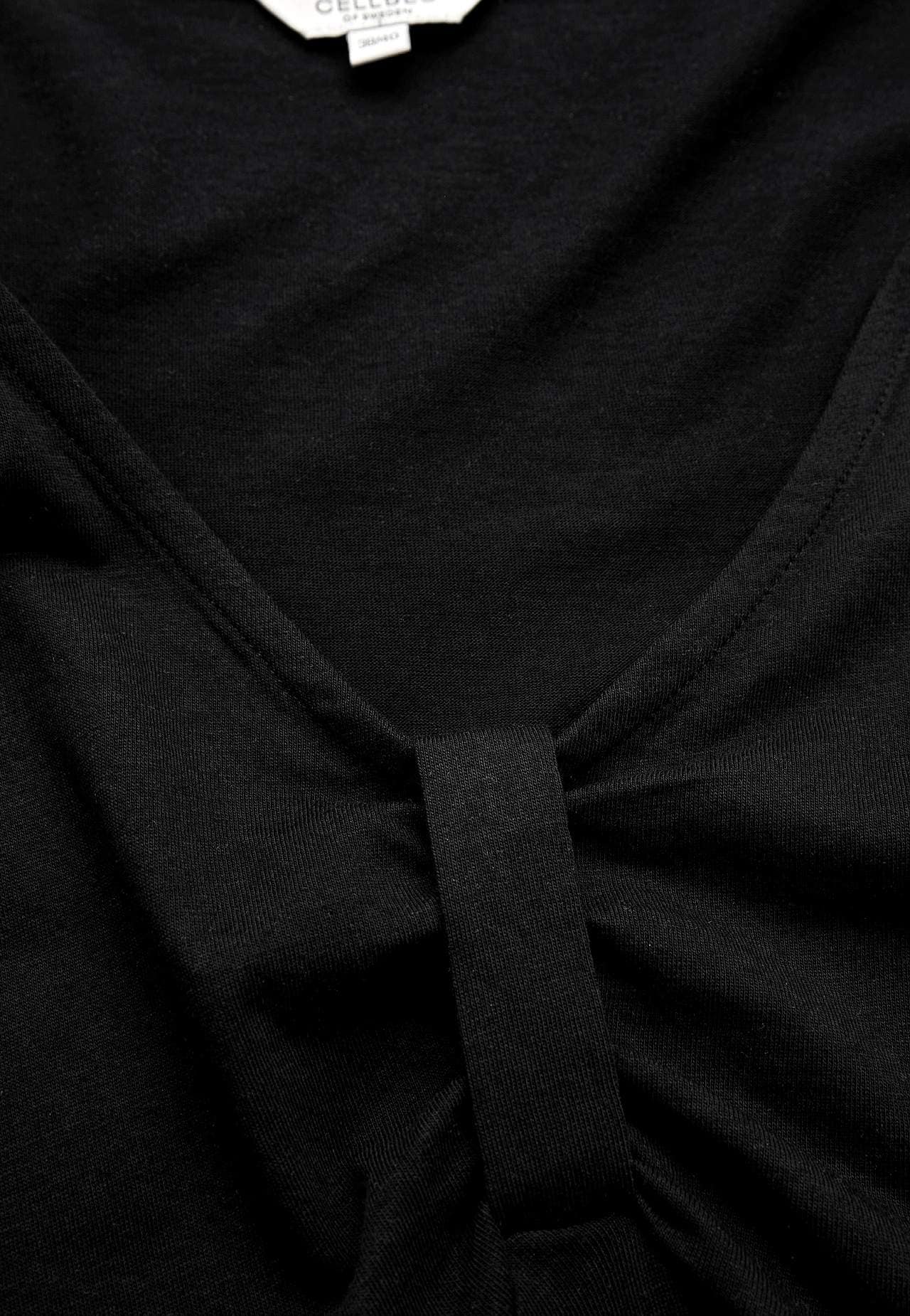 V-udskåret jerseykjole med søm under brystet
