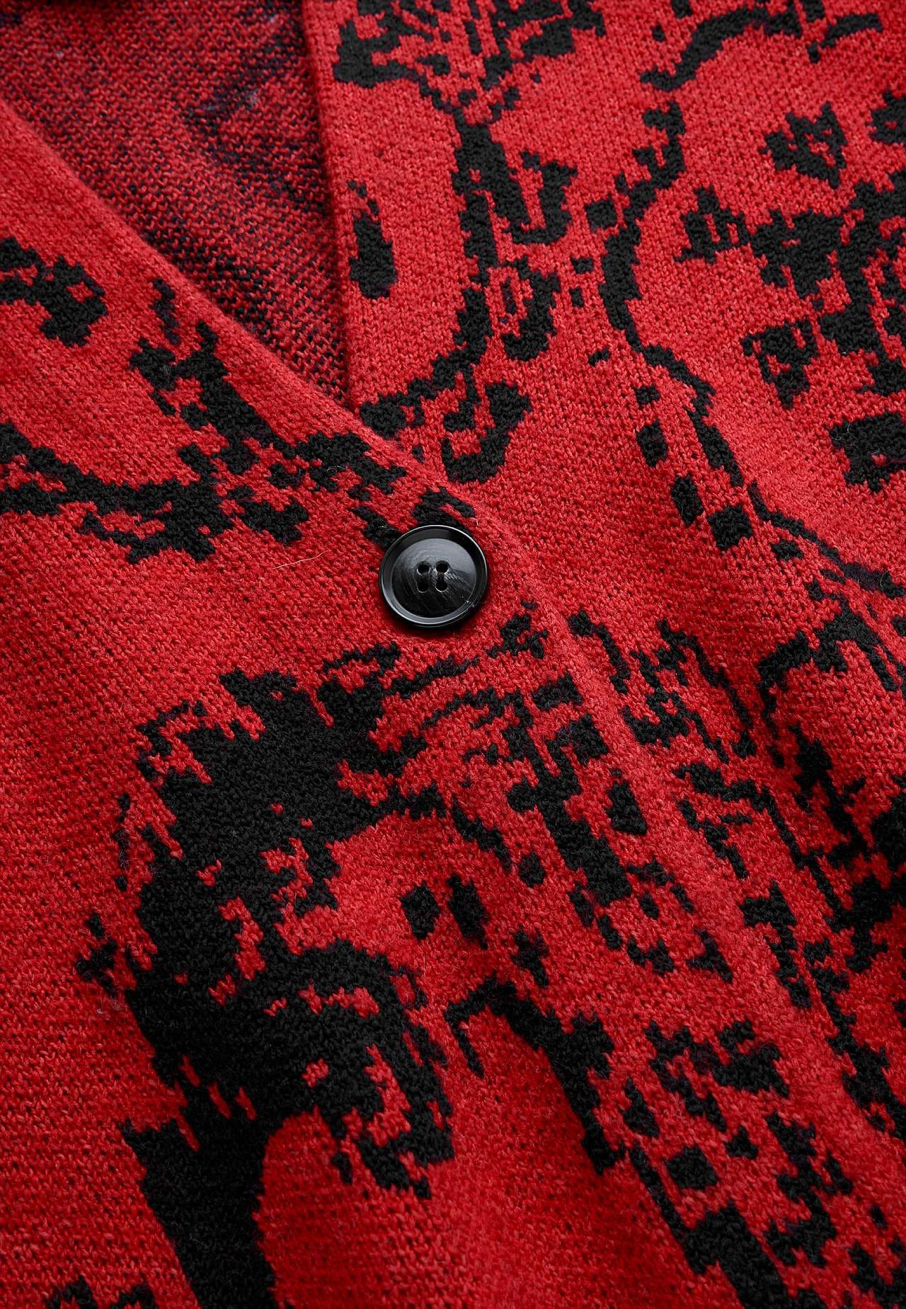 Jacquard-strikket cardigan
