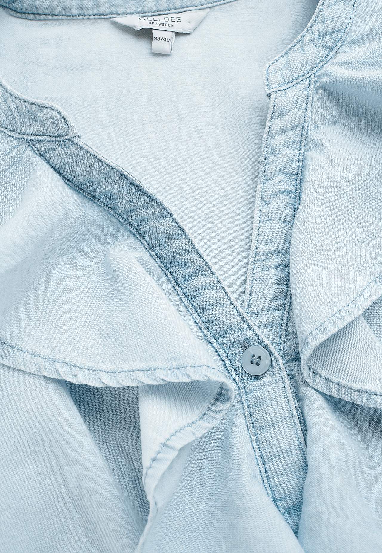Flæsebluse i denim