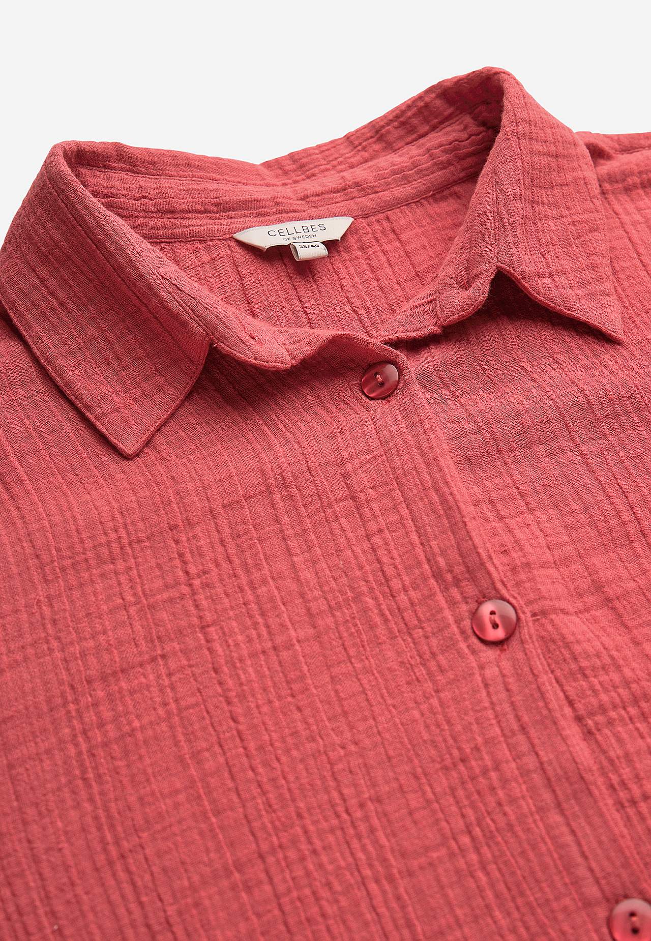 Lang skjorte i rynket bomuld