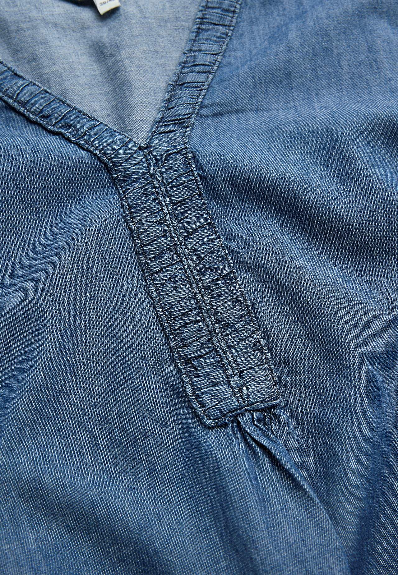 Denimtunika med dekorativ v-hals