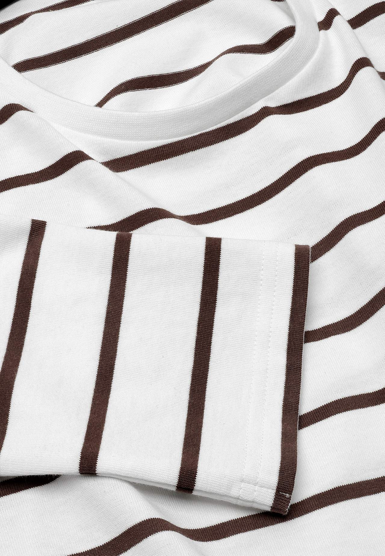Stribet jerseytop i økologisk bomuld