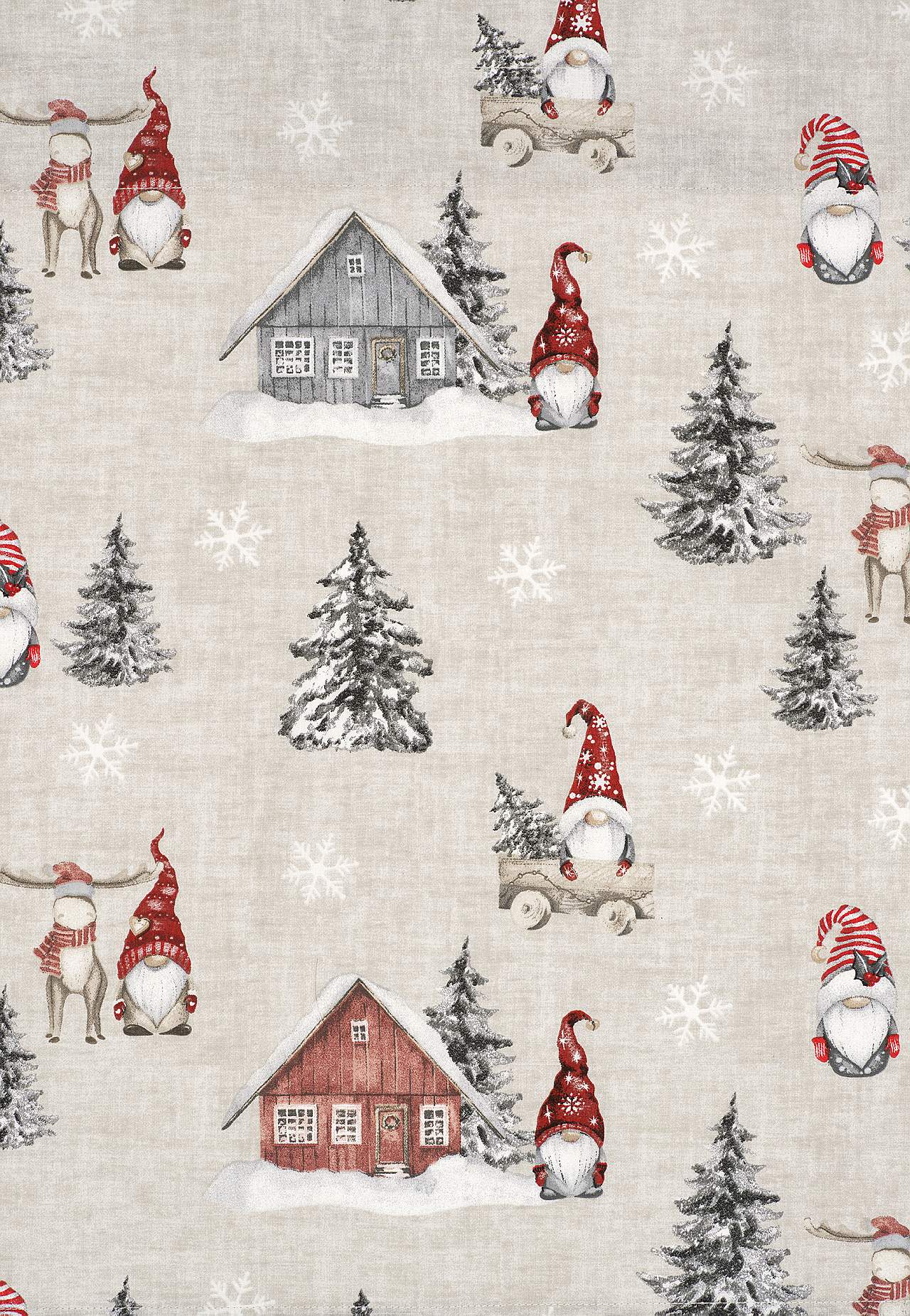 Gardinkappe med julemotiv