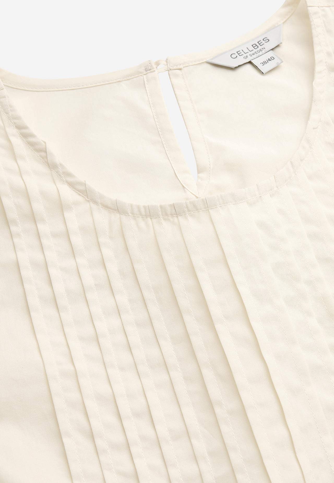 Ærmeløs bluse i bomuldspoplin