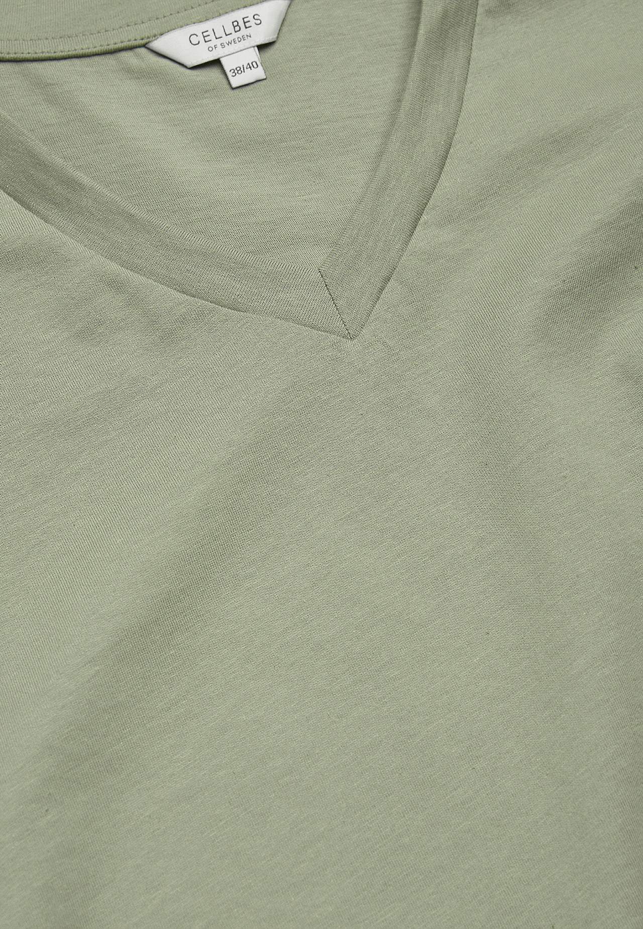 Jerseytop med korte, foldede ærmer