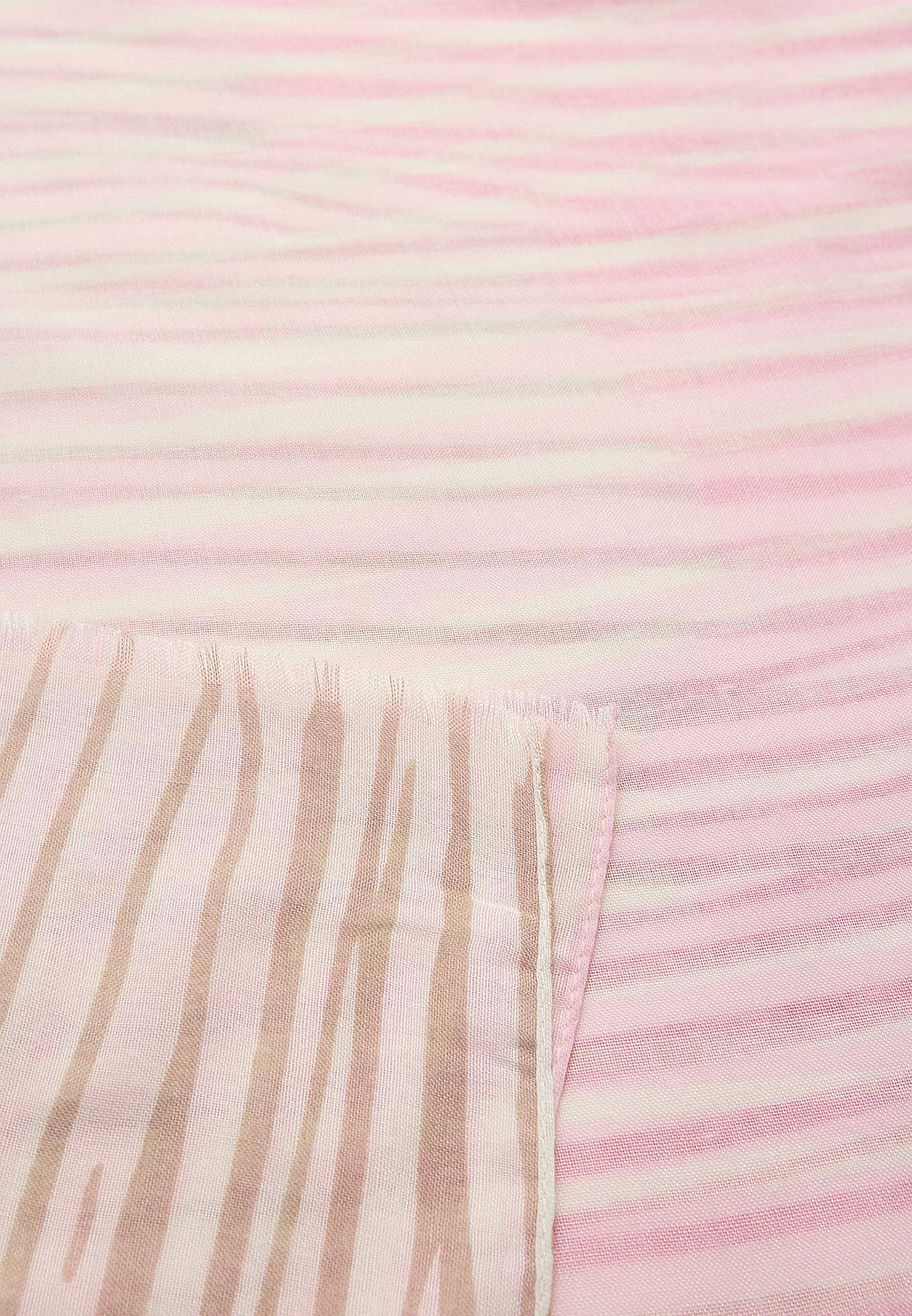 Langt, næsten gennemsigtigt sjal med striber