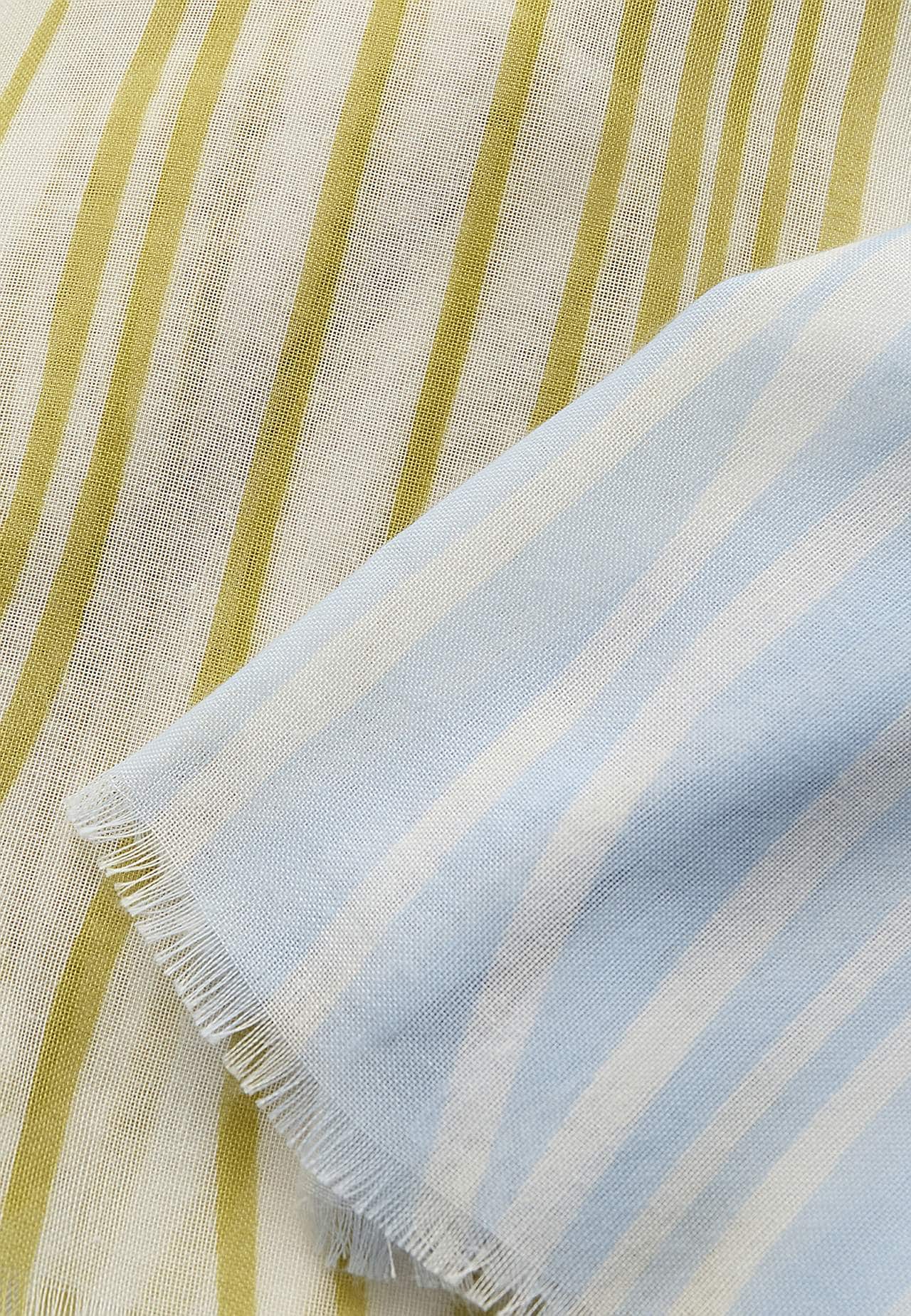 Langt, næsten gennemsigtigt sjal med striber