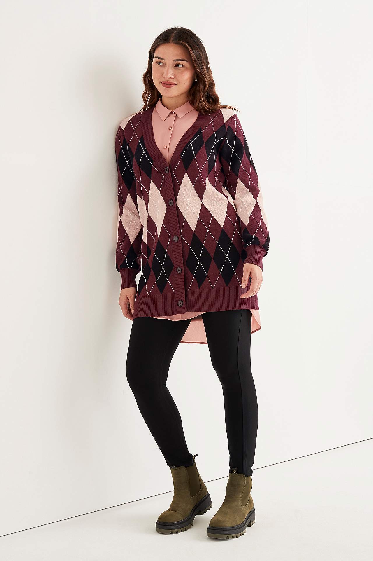 Mønsterstrikket cardigan