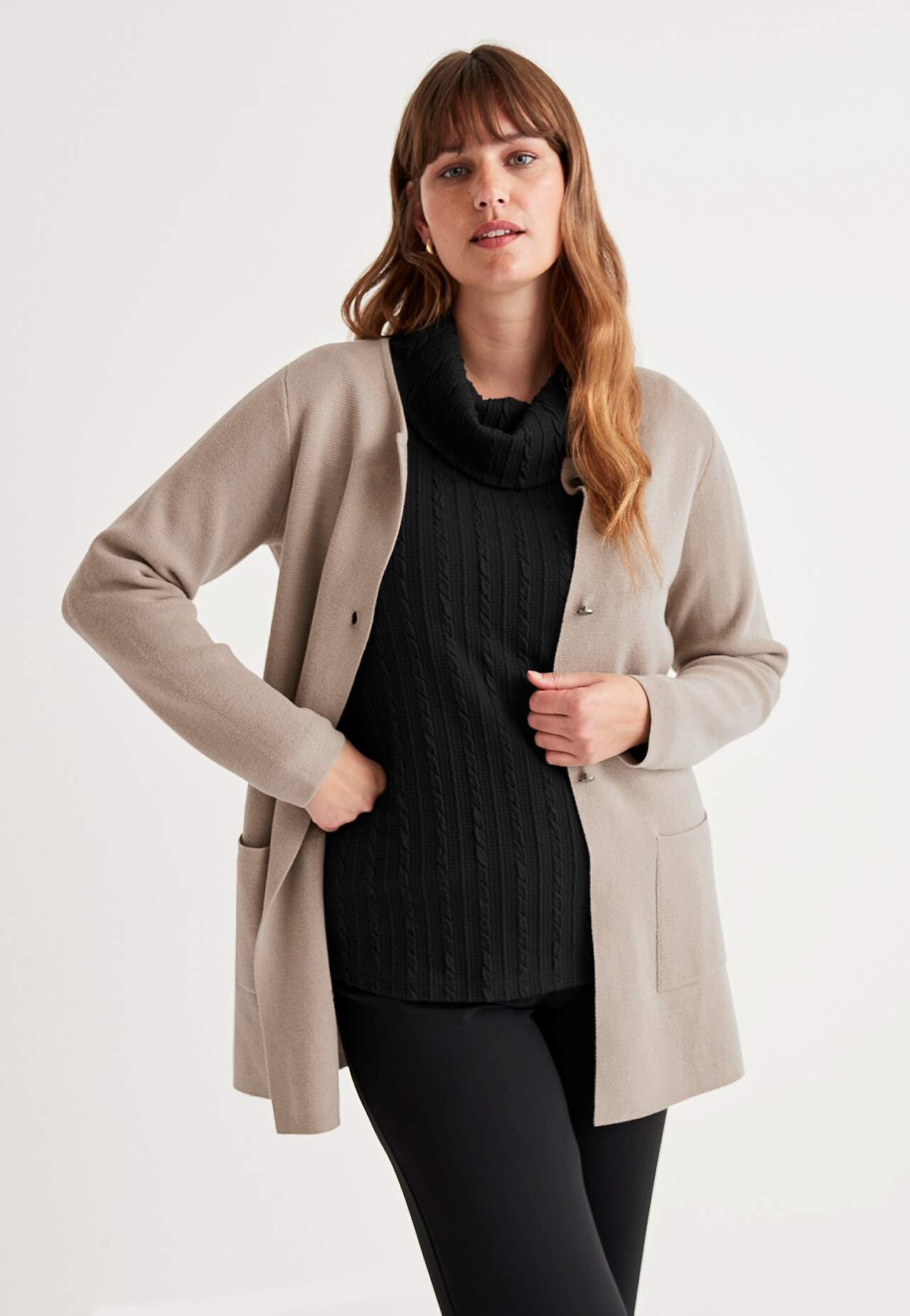 Jerseytop med turtleneck