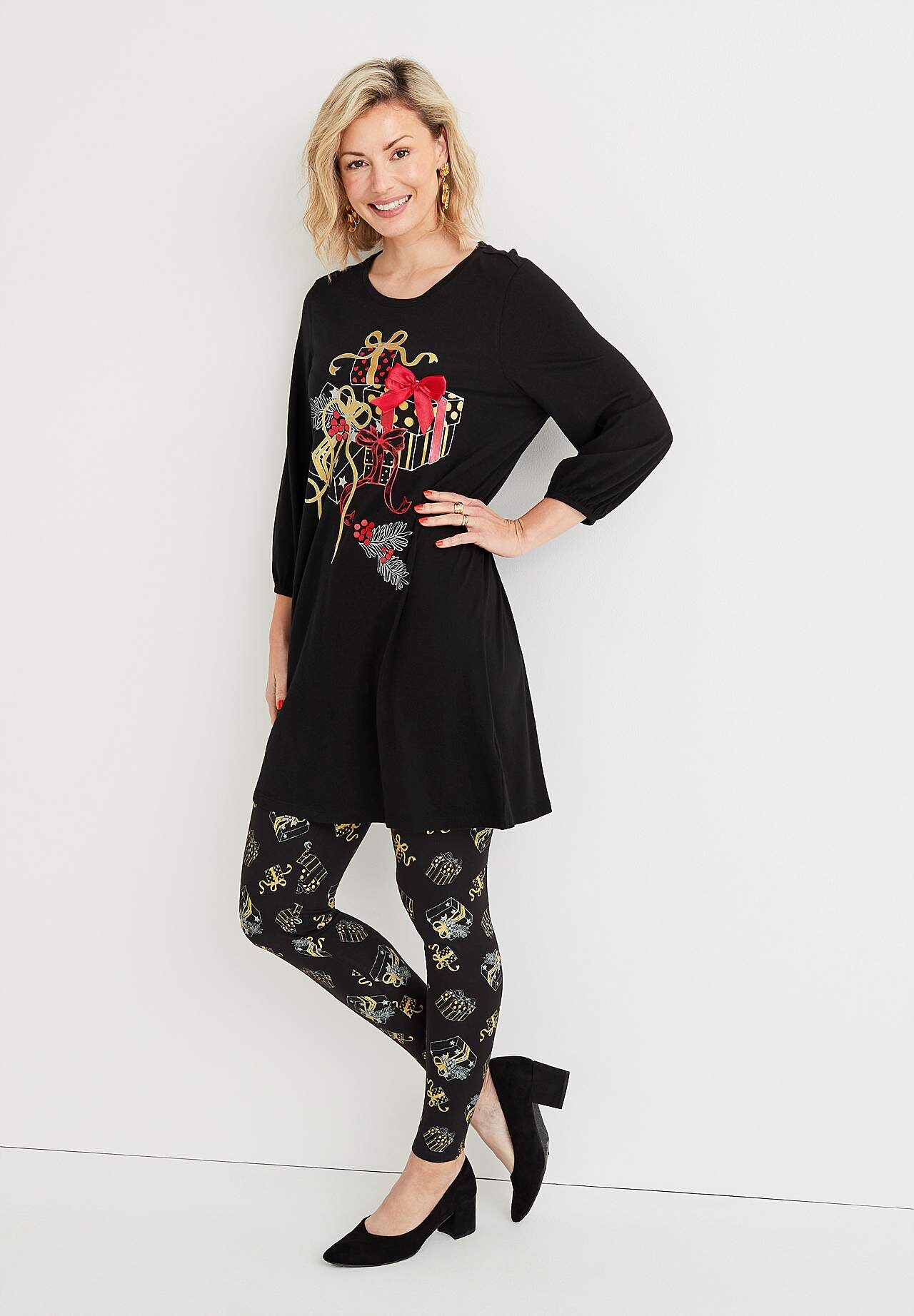 Leggings med julemotiv