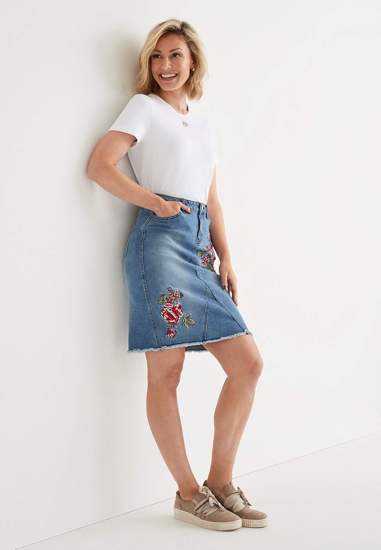 Cowboynederdel med broderier