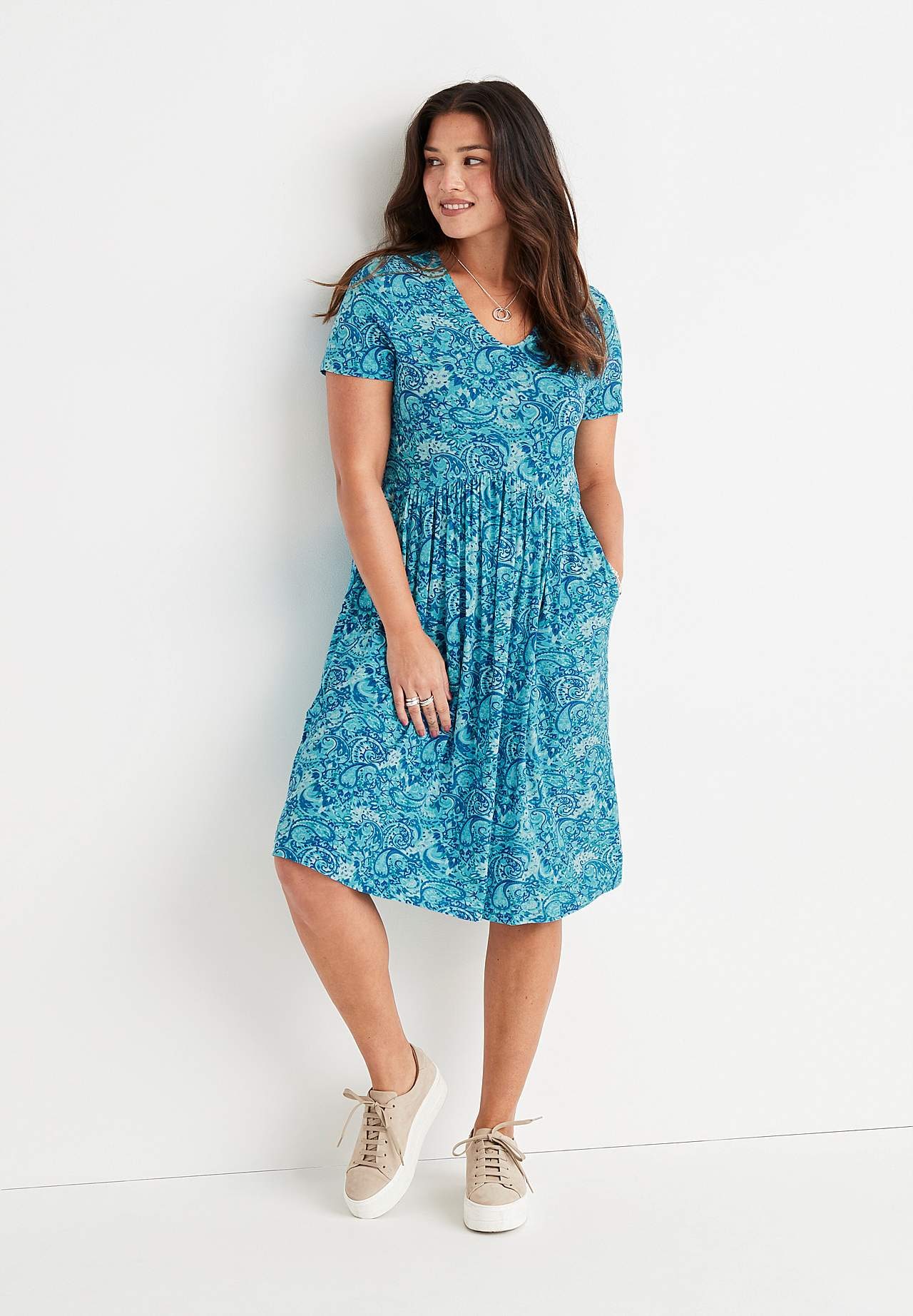 Mønstret jerseykjole