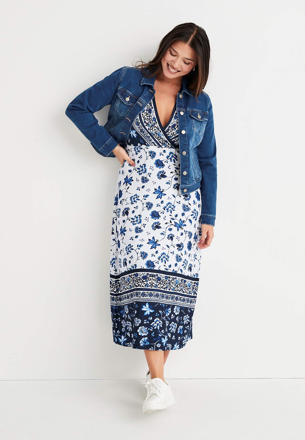 Mønstret jerseykjole