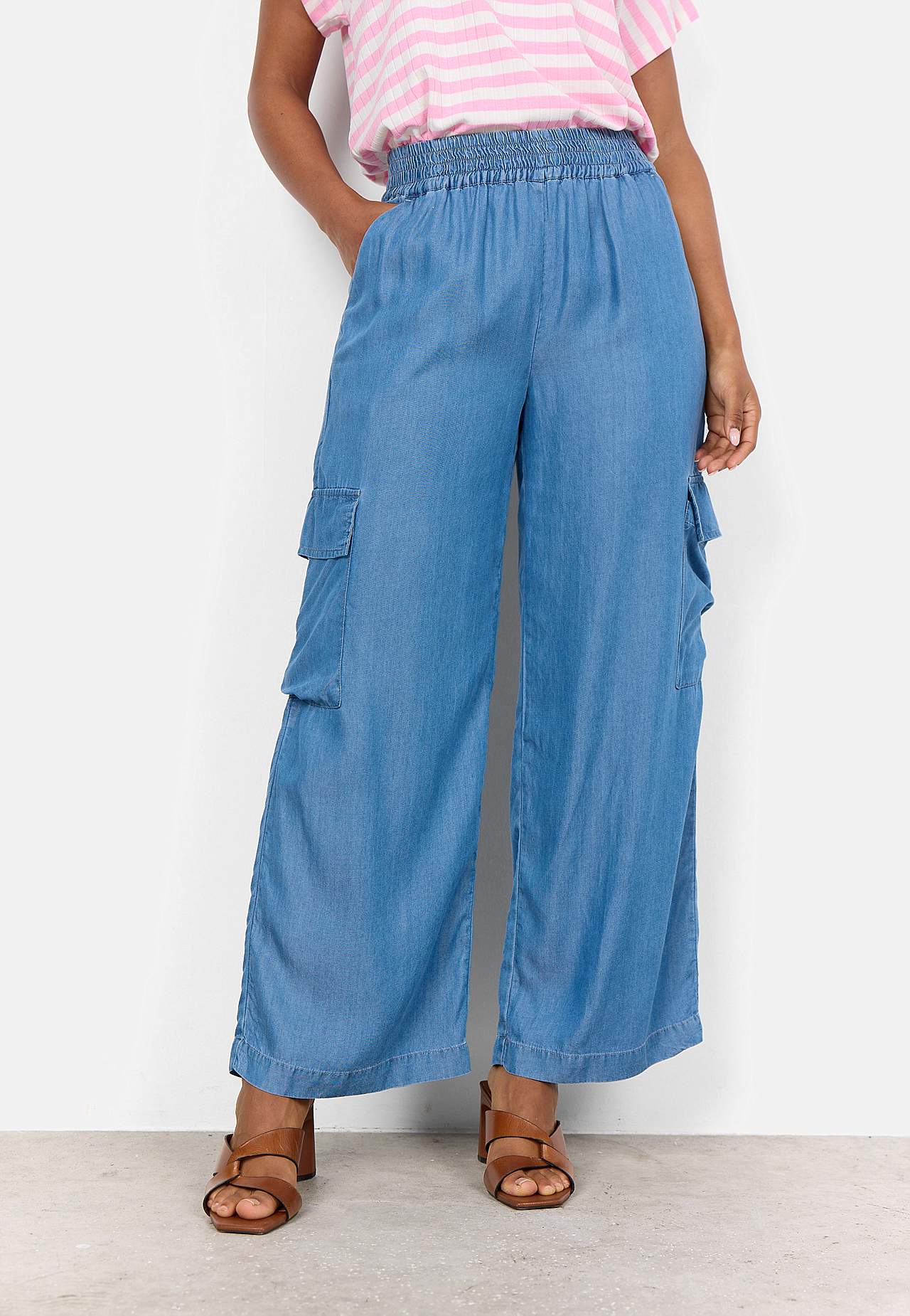 Bløde, brede bukser i lyocell