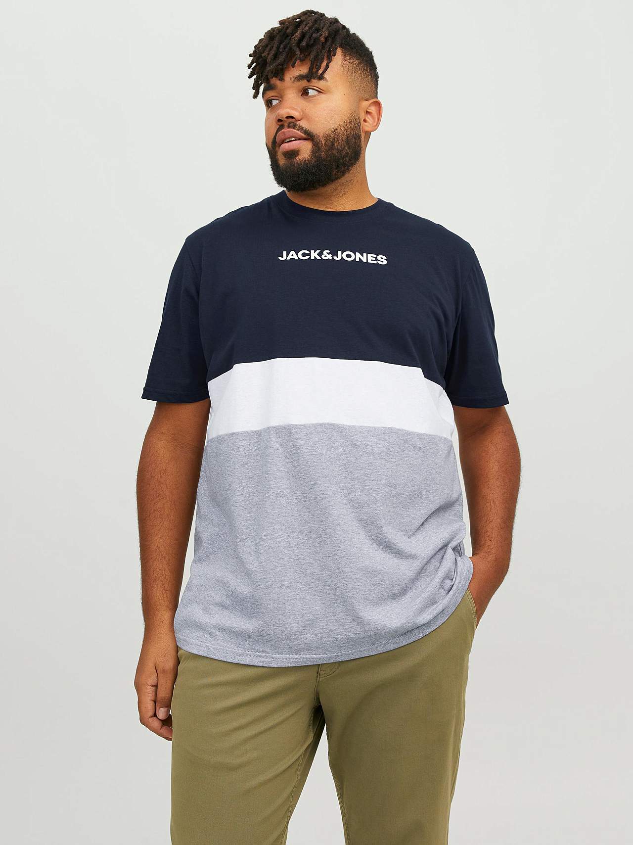 Blokfarvet t-shirt med logoprint