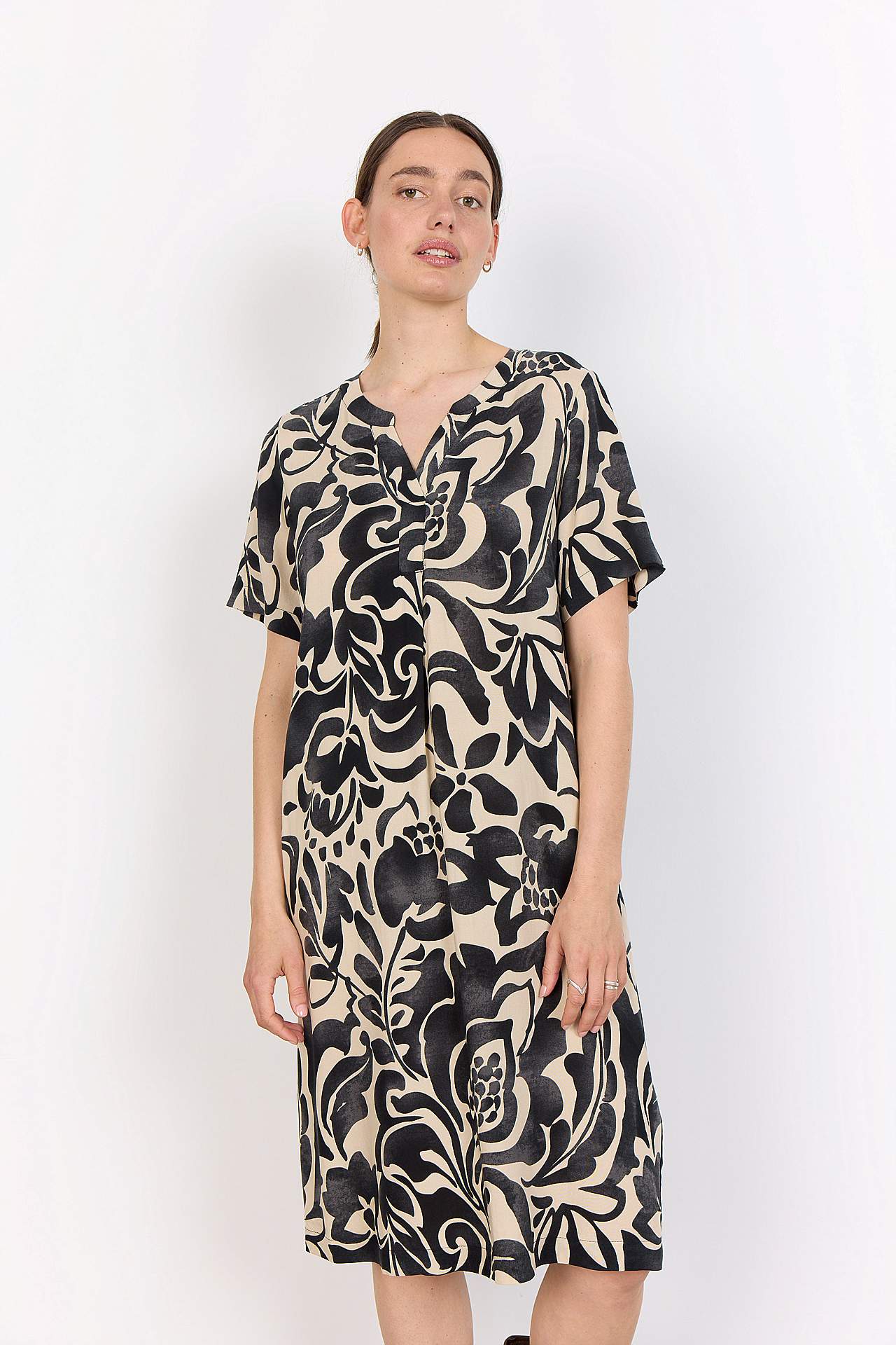 Vævet, mønstret viskosekjole