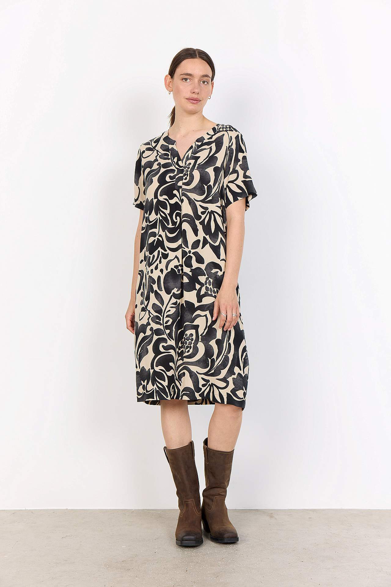 Vævet, mønstret viskosekjole