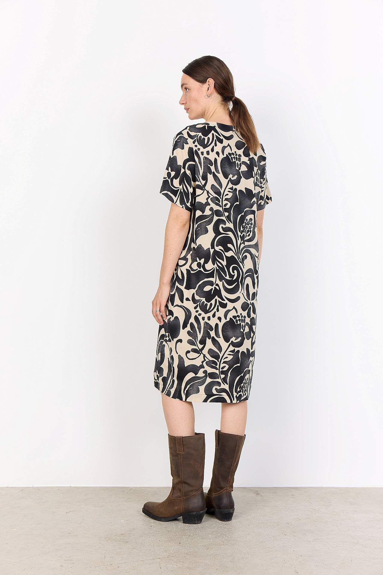 Vævet, mønstret viskosekjole