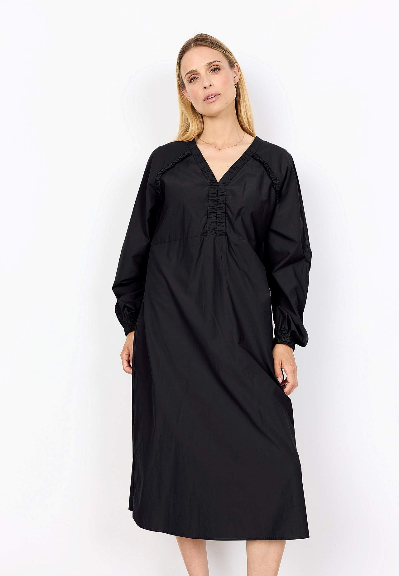 Vævet kjole i poplin