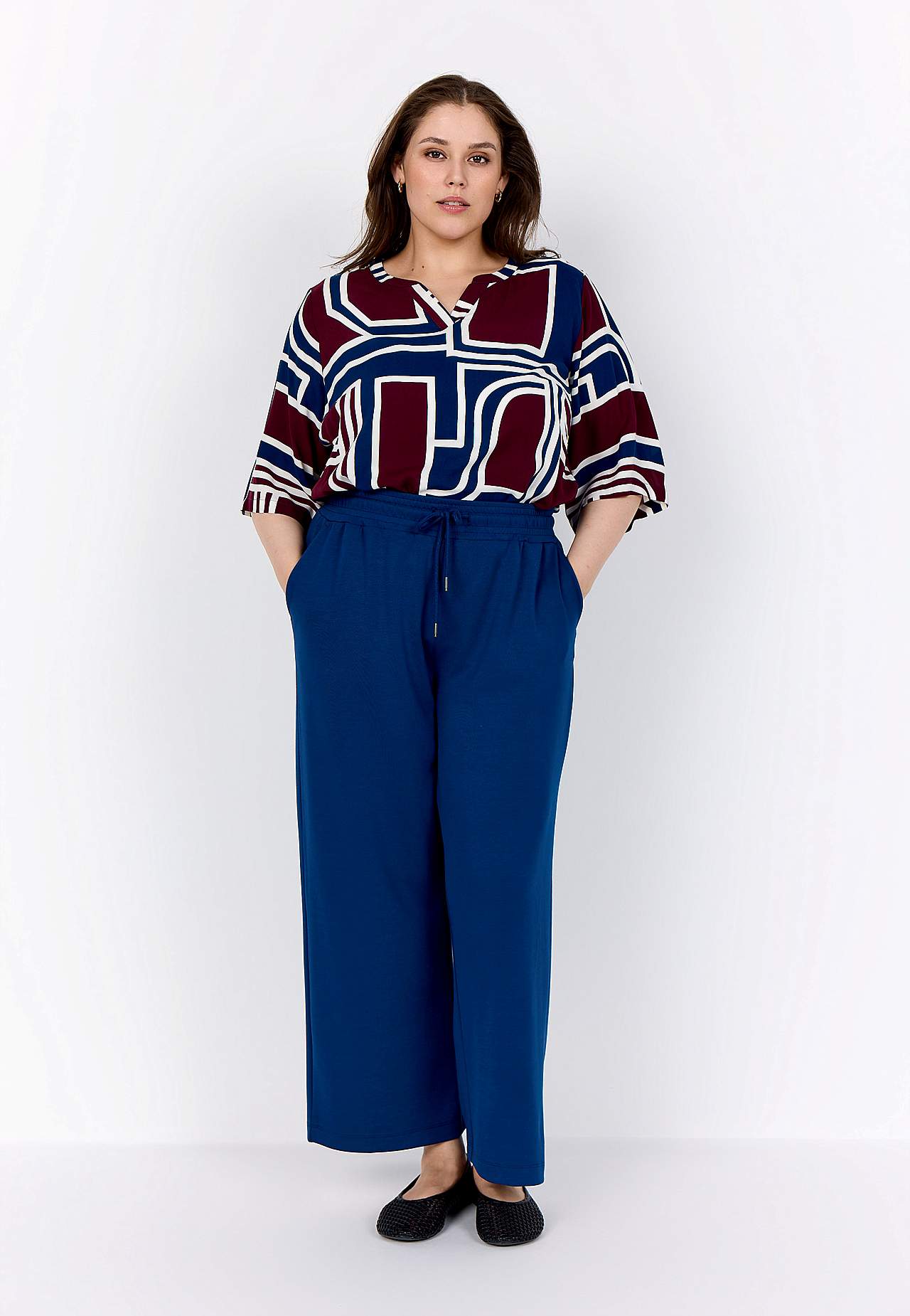 Mønstret viskosebluse