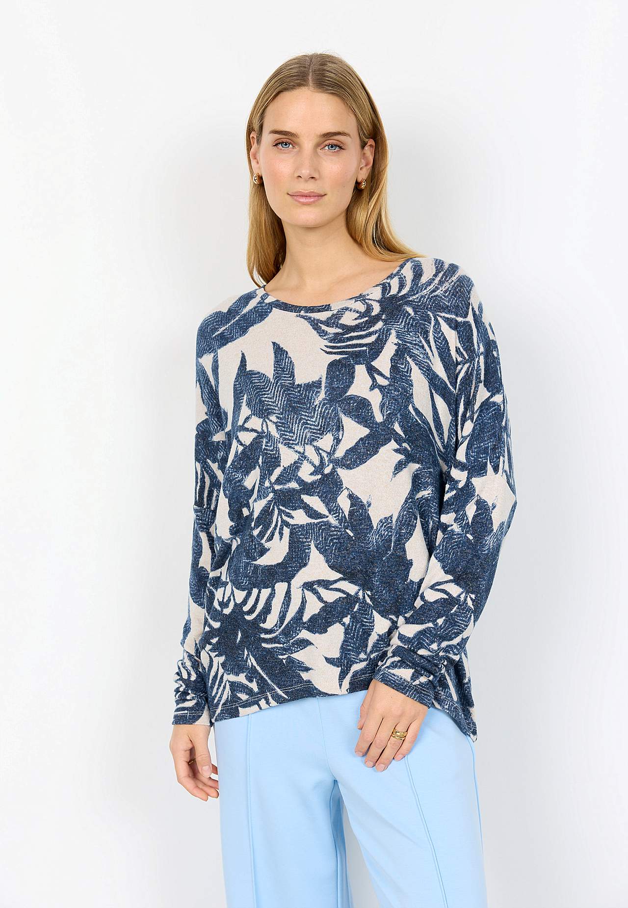 Ultrablød, mønstret jerseytop