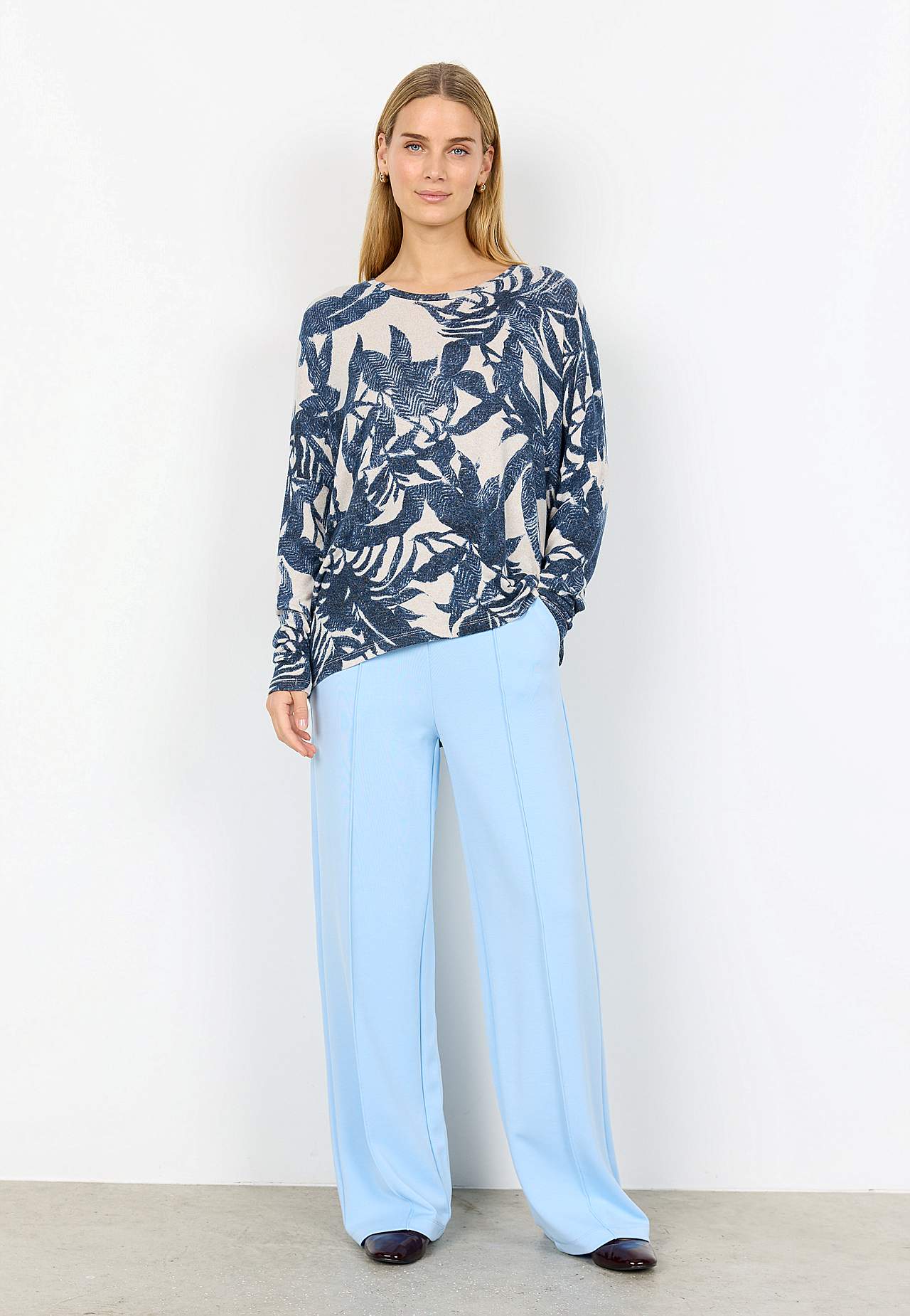 Ultrablød, mønstret jerseytop