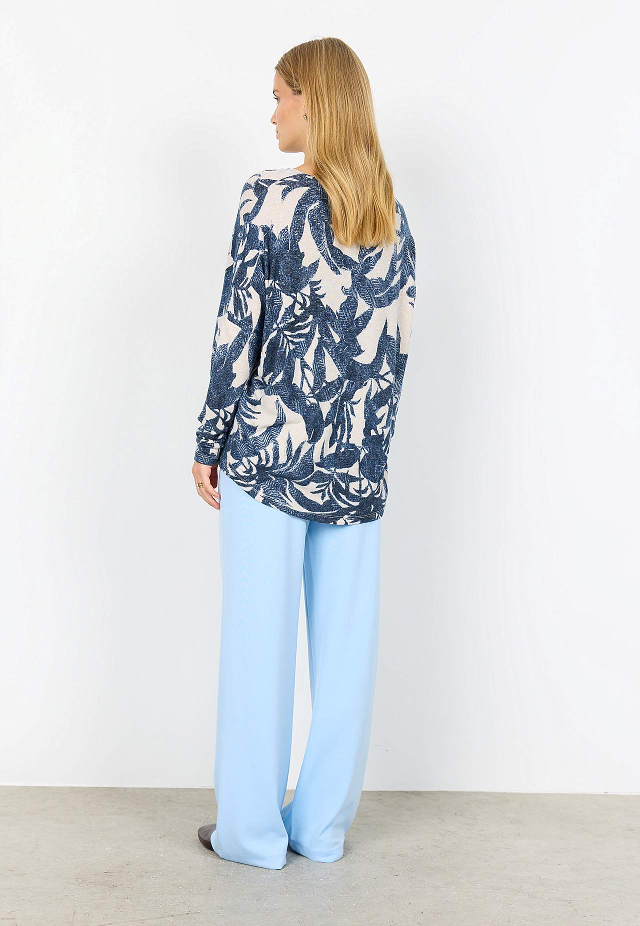 Ultrablød, mønstret jerseytop