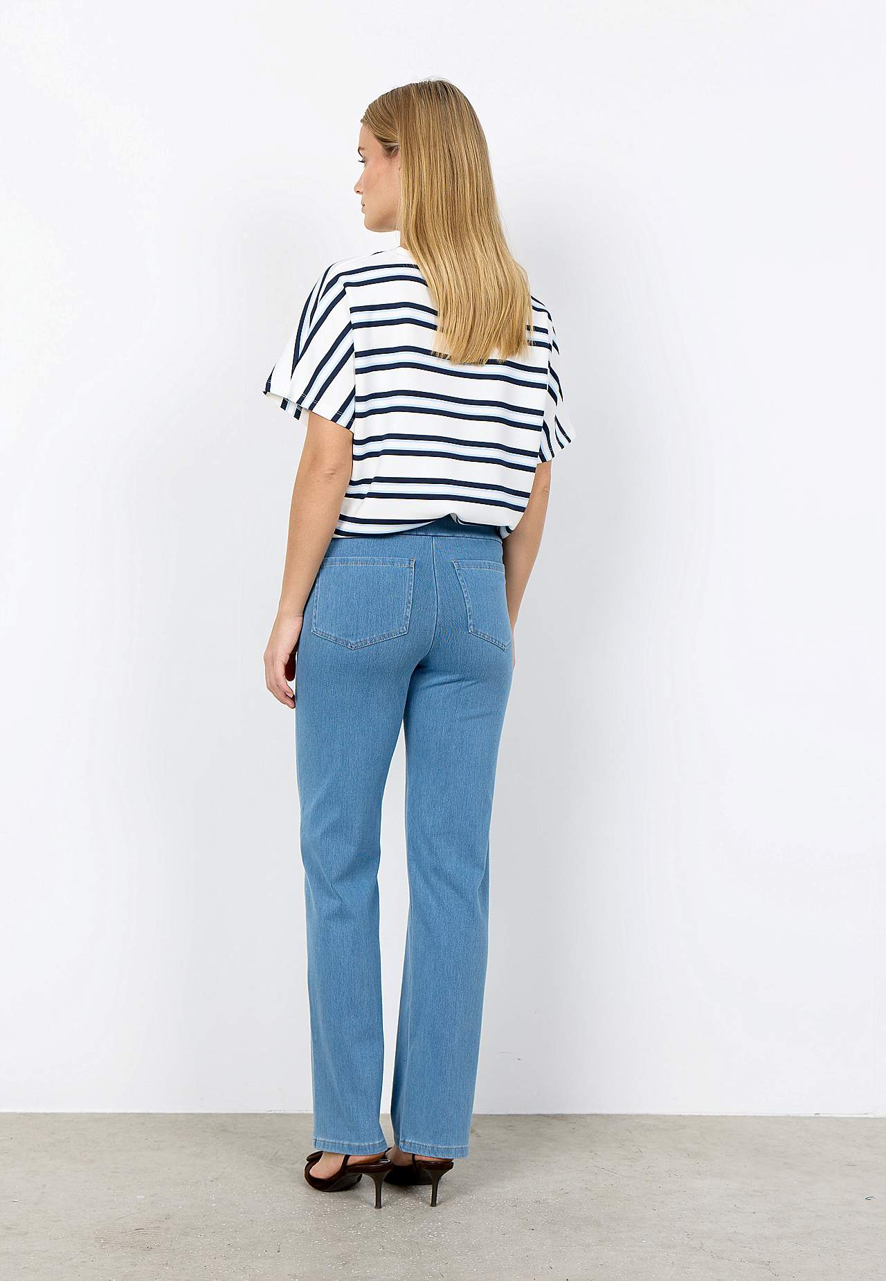 Superblød, stribet jerseytop i modalmiks