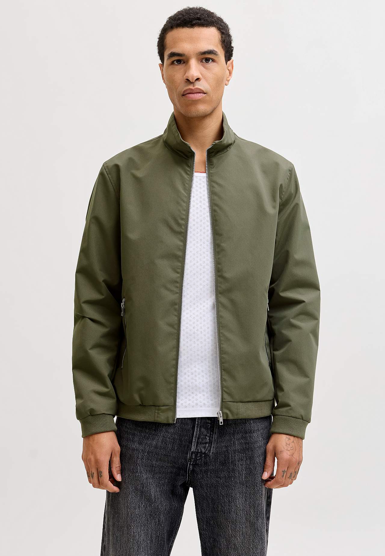 Bomberjakke med mat overflade