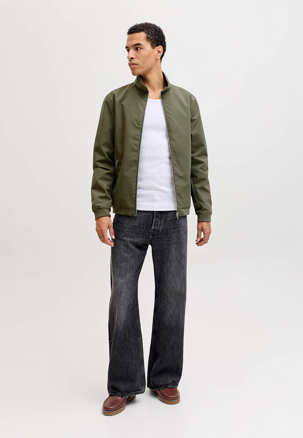 Bomberjakke med mat overflade