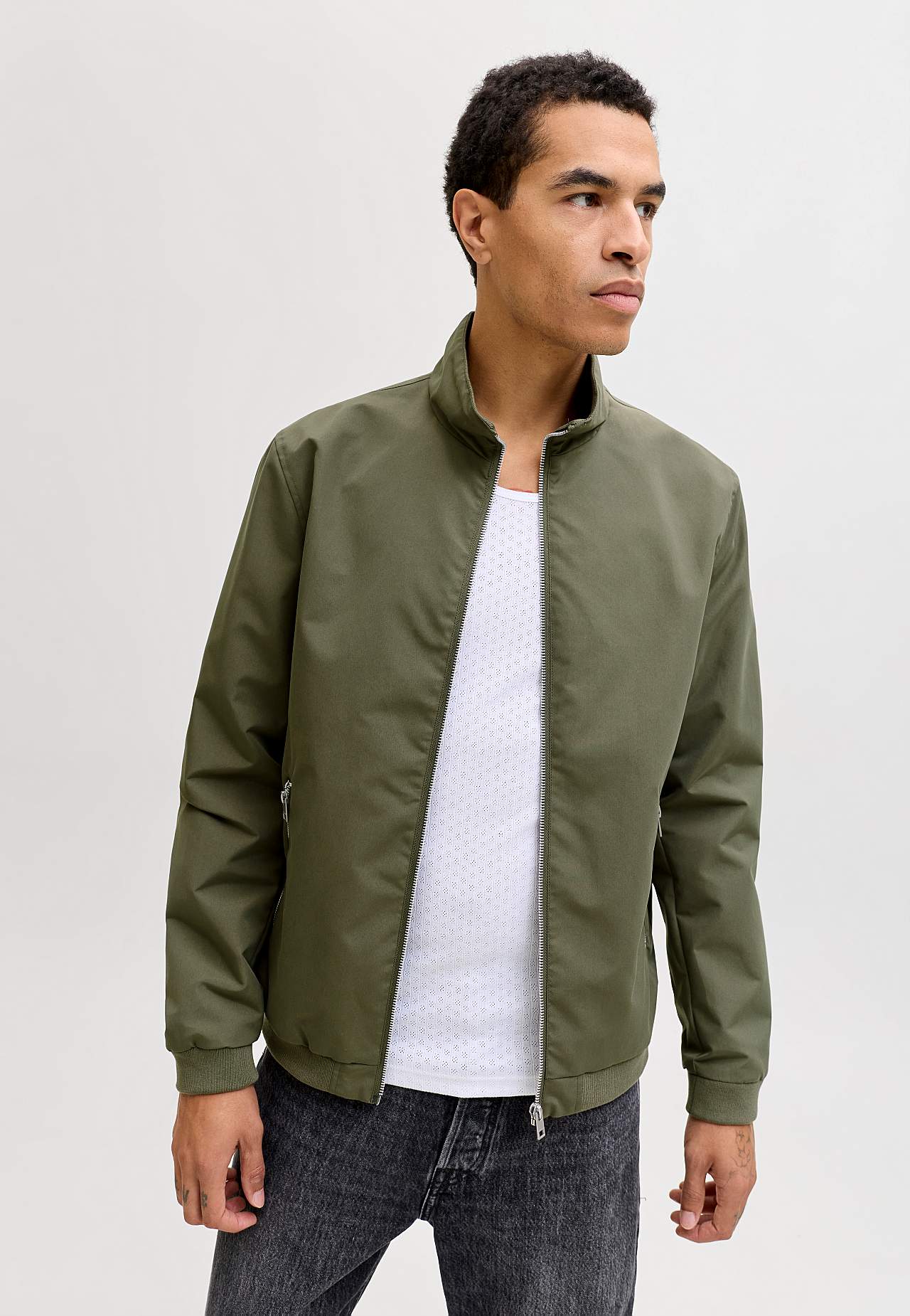 Bomberjakke med mat overflade