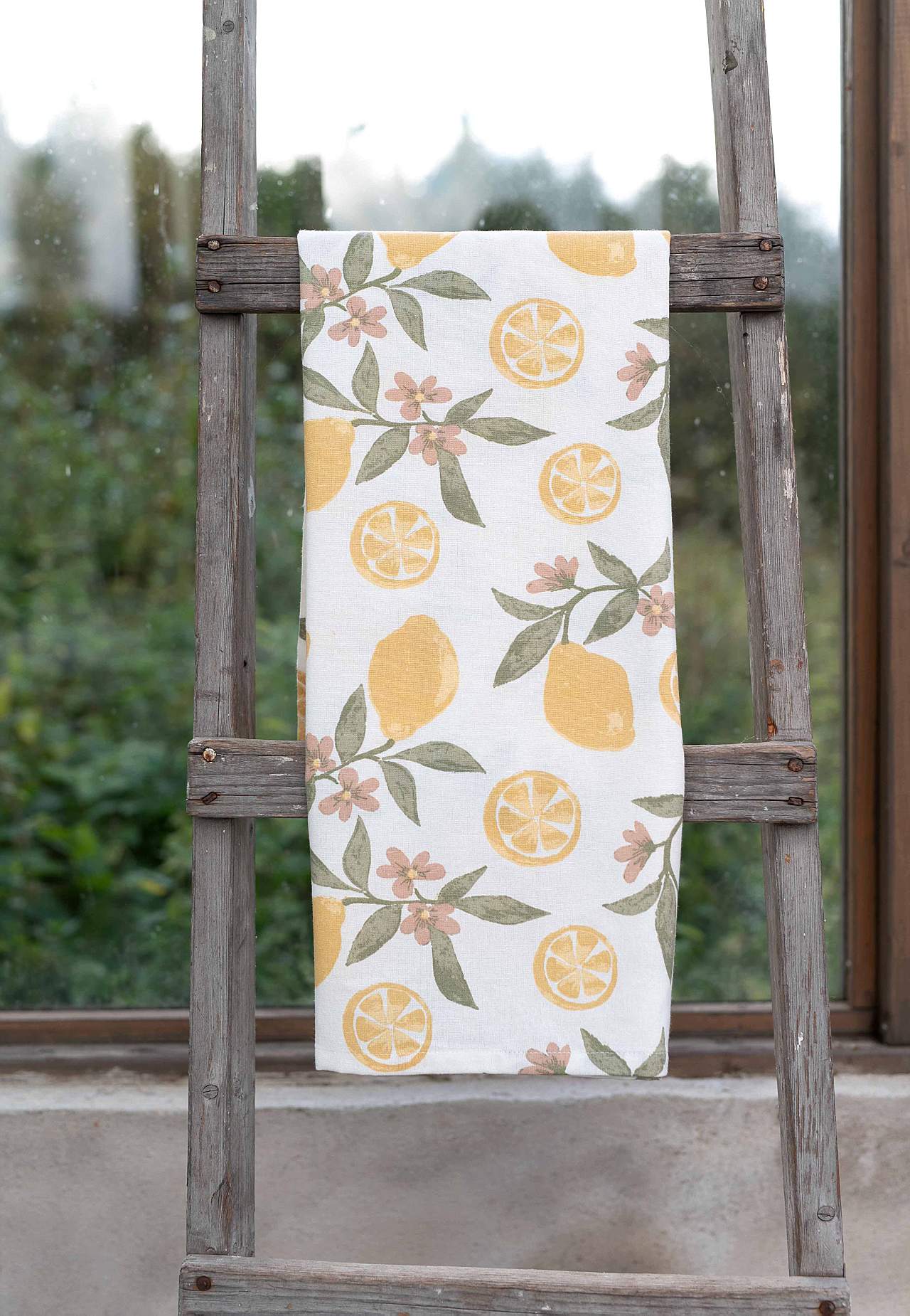 Dug med citronmønster 90x90 cm