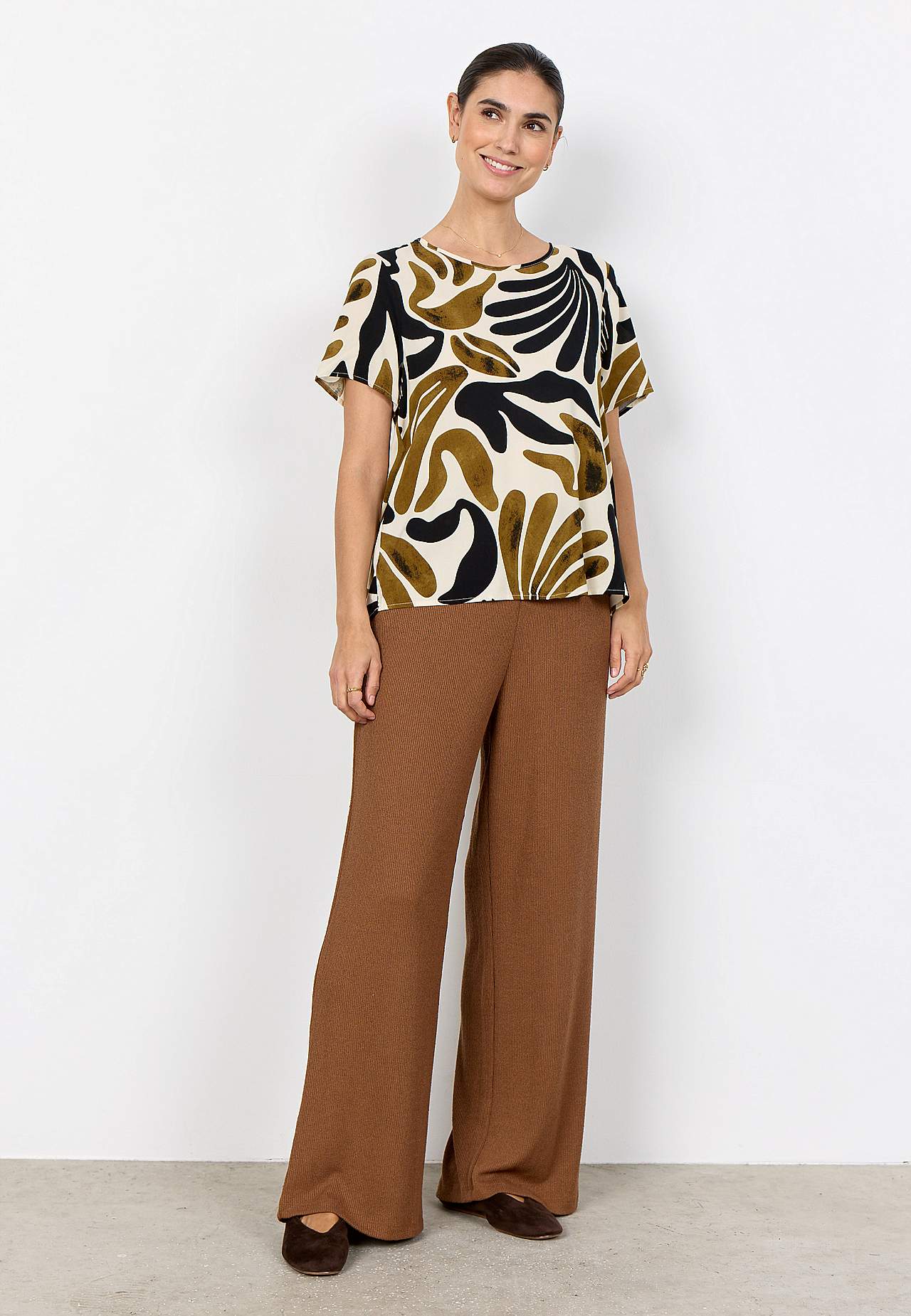 Vævet, mønstret viskosebluse