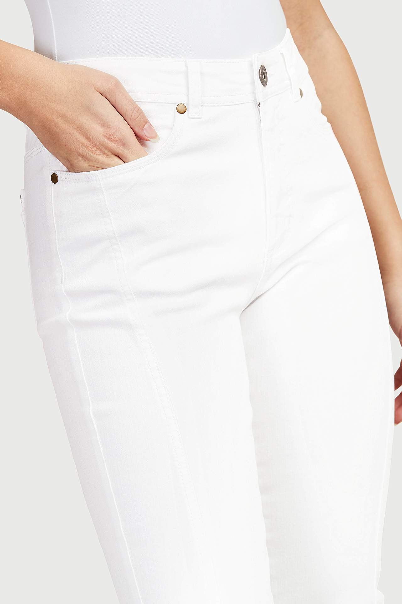 Crop jeans med design med fem lommer