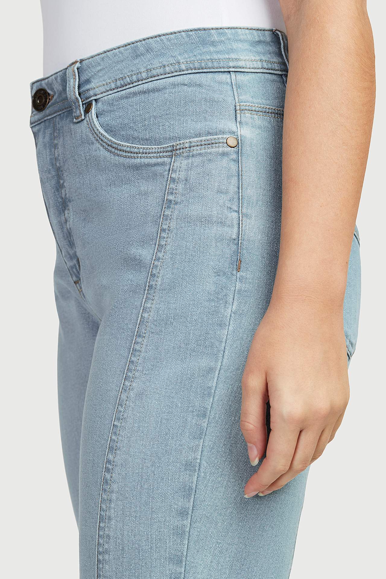 Crop jeans med design med fem lommer